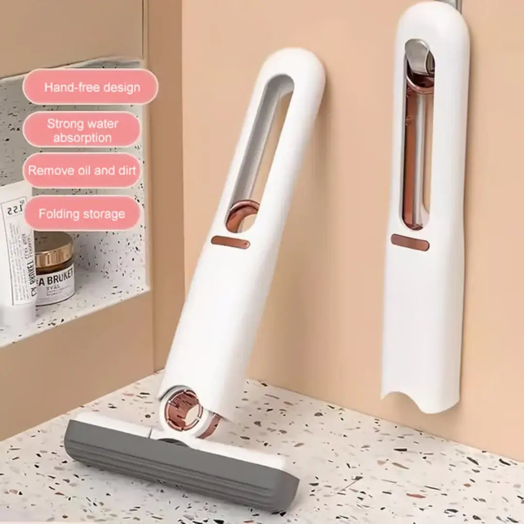 Portable Self-Squeeze Mop for Quick Surface Cleaning